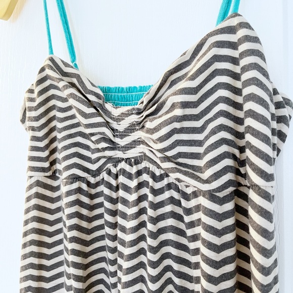 Roxy Maxi Chevron Dress with Rouch Front - Picture 3 of 5